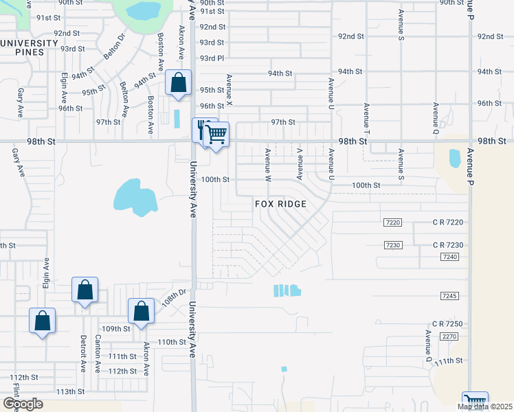 map of restaurants, bars, coffee shops, grocery stores, and more near 2310 101st Street in Lubbock