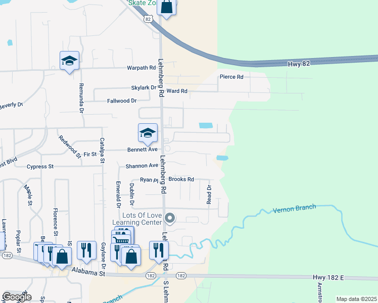 map of restaurants, bars, coffee shops, grocery stores, and more near Greentree Drive in Columbus