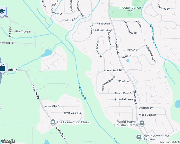 map of restaurants, bars, coffee shops, grocery stores, and more near 9289 Knoll Court in Jonesboro