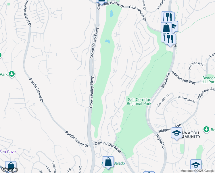 map of restaurants, bars, coffee shops, grocery stores, and more near 31782 Greens Pointe in Laguna Niguel