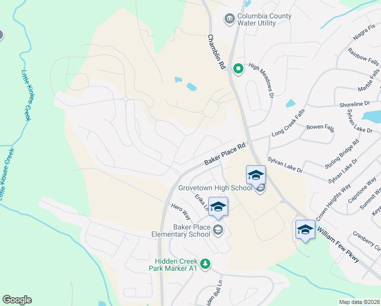 map of restaurants, bars, coffee shops, grocery stores, and more near 722 Edenberry Street in Grovetown