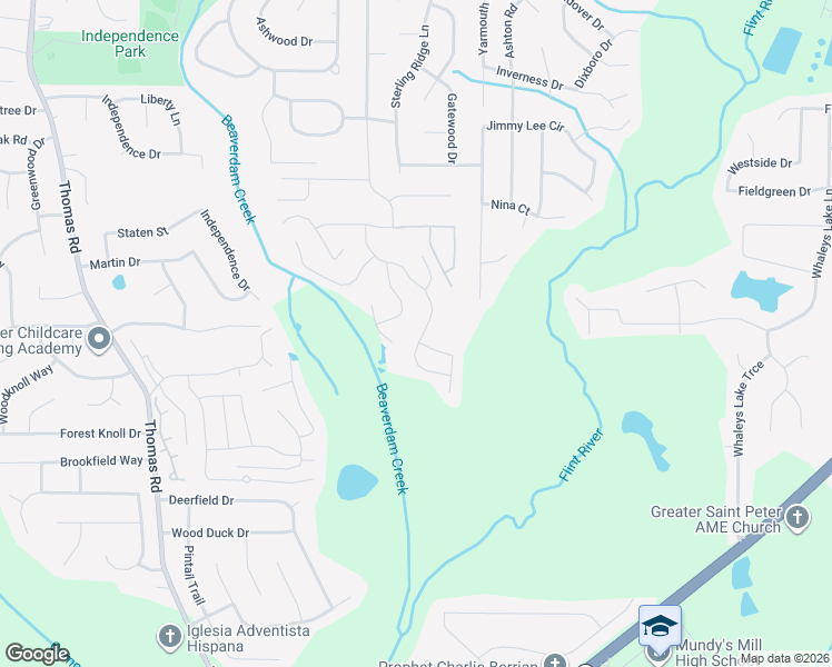 map of restaurants, bars, coffee shops, grocery stores, and more near 84 Inverness Trace in Riverdale