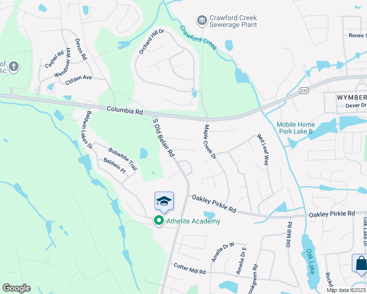 map of restaurants, bars, coffee shops, grocery stores, and more near 4745 Brookfield Drive Road in Grovetown