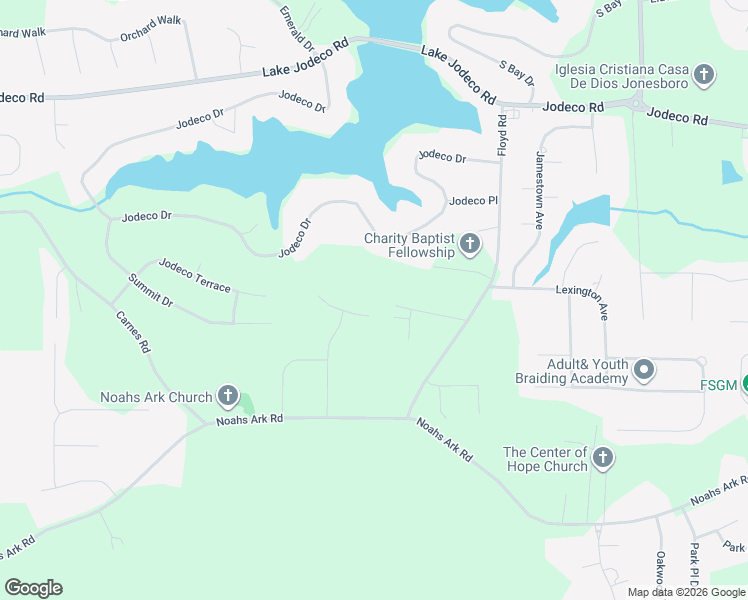 map of restaurants, bars, coffee shops, grocery stores, and more near 3206 Liverpool Street in Jonesboro
