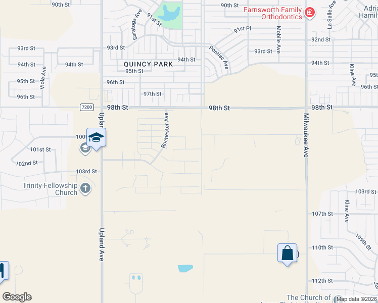 map of restaurants, bars, coffee shops, grocery stores, and more near 6899 100th Street in Lubbock