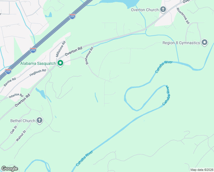 map of restaurants, bars, coffee shops, grocery stores, and more near 4301 Cahaba Cove Road in Birmingham