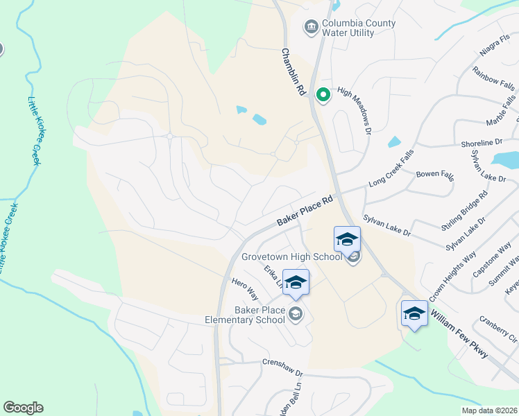 map of restaurants, bars, coffee shops, grocery stores, and more near 716 Edenberry Street in Grovetown