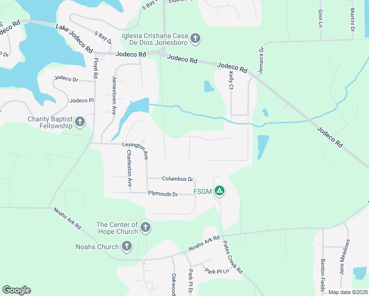 map of restaurants, bars, coffee shops, grocery stores, and more near 310 Longwood Place in Jonesboro