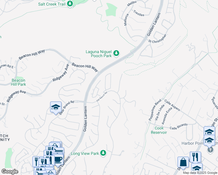 map of restaurants, bars, coffee shops, grocery stores, and more near 3 Westgate in Laguna Niguel