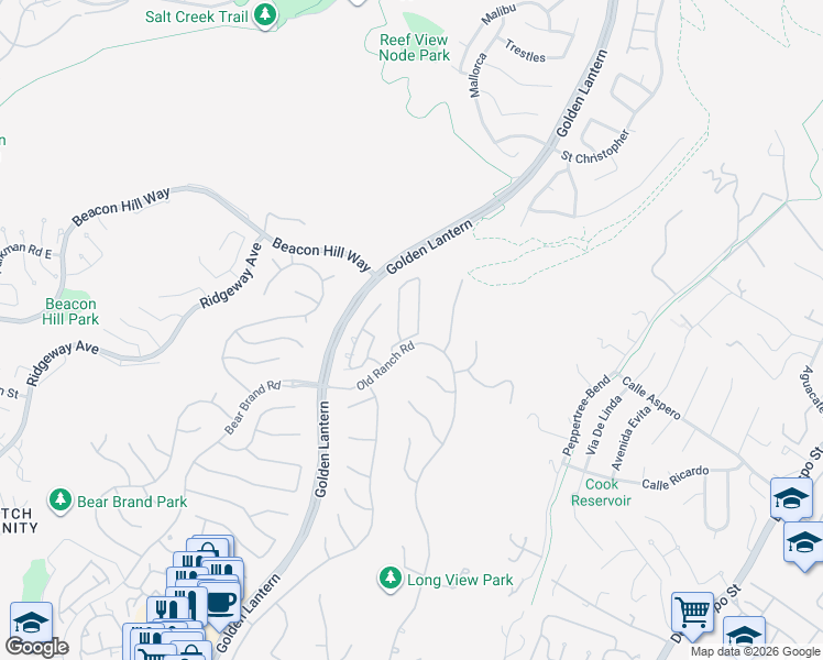 map of restaurants, bars, coffee shops, grocery stores, and more near 3 Westgate in Laguna Niguel