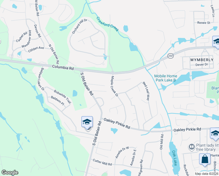 map of restaurants, bars, coffee shops, grocery stores, and more near 110 Maple Creek Drive in Martinez