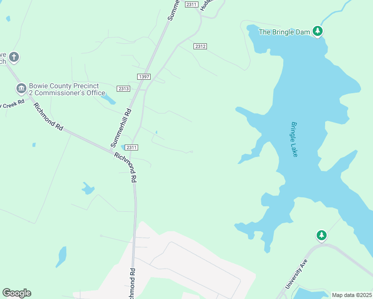 map of restaurants, bars, coffee shops, grocery stores, and more near 857 County Road 2311 in Texarkana
