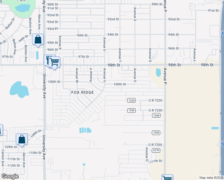 map of restaurants, bars, coffee shops, grocery stores, and more near 2013 100th Street in Lubbock