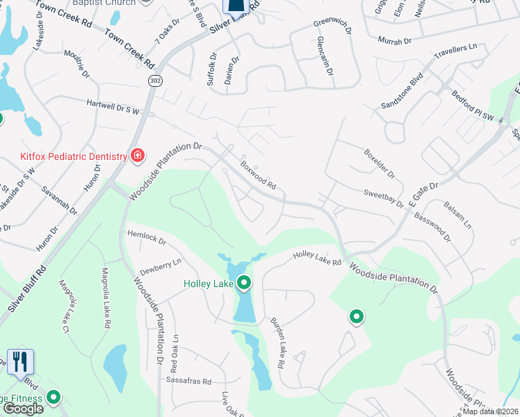 map of restaurants, bars, coffee shops, grocery stores, and more near 7 Juniper Loop in Aiken