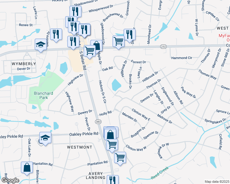 map of restaurants, bars, coffee shops, grocery stores, and more near 247 Brooks Drive in Martinez
