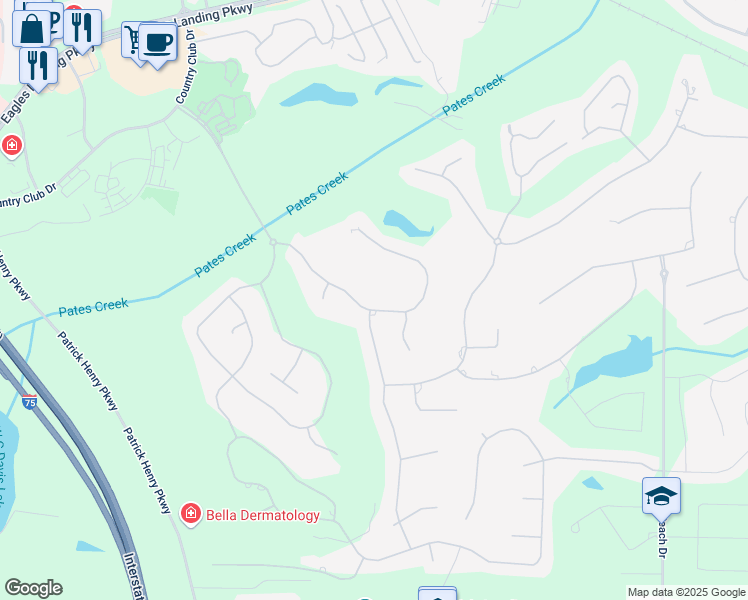 map of restaurants, bars, coffee shops, grocery stores, and more near 219 Eagles Landing Way in McDonough