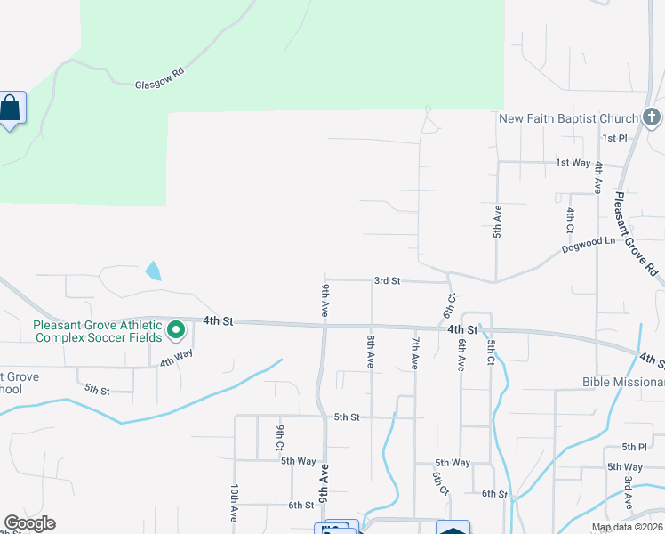map of restaurants, bars, coffee shops, grocery stores, and more near 824 3rd Street in Pleasant Grove