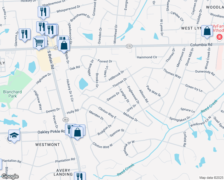 map of restaurants, bars, coffee shops, grocery stores, and more near 616 Thomas Drive in Martinez