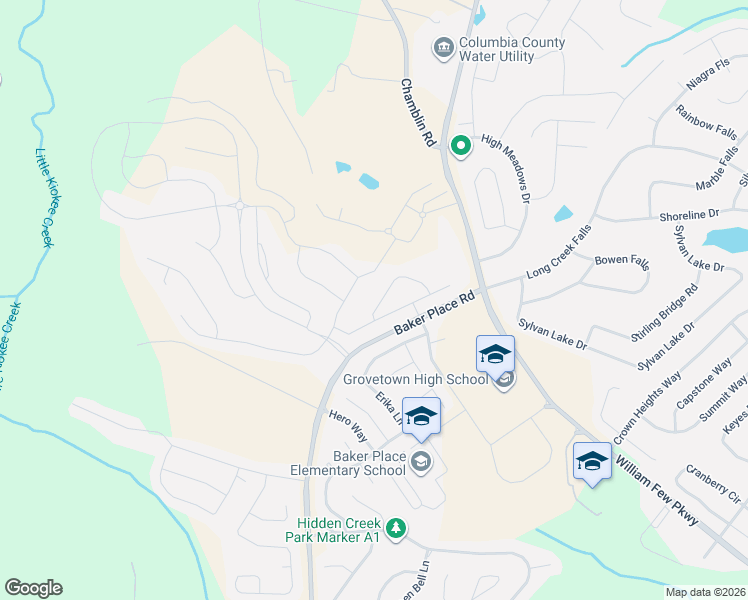 map of restaurants, bars, coffee shops, grocery stores, and more near 722 Edenberry Street in Grovetown