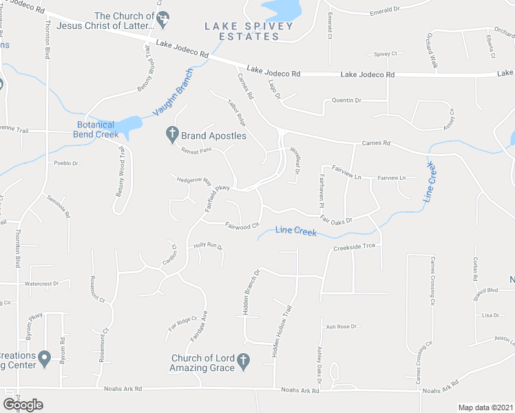 map of restaurants, bars, coffee shops, grocery stores, and more near 2308 Fairwood Circle in Jonesboro