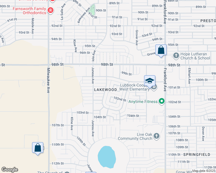 map of restaurants, bars, coffee shops, grocery stores, and more near 10106 Huron Avenue in Lubbock
