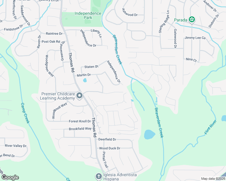 map of restaurants, bars, coffee shops, grocery stores, and more near 287 River Chase Drive in Jonesboro