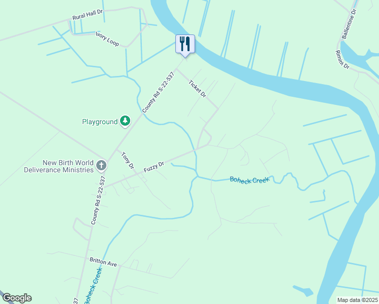 map of restaurants, bars, coffee shops, grocery stores, and more near Fuzzy Drive in Georgetown