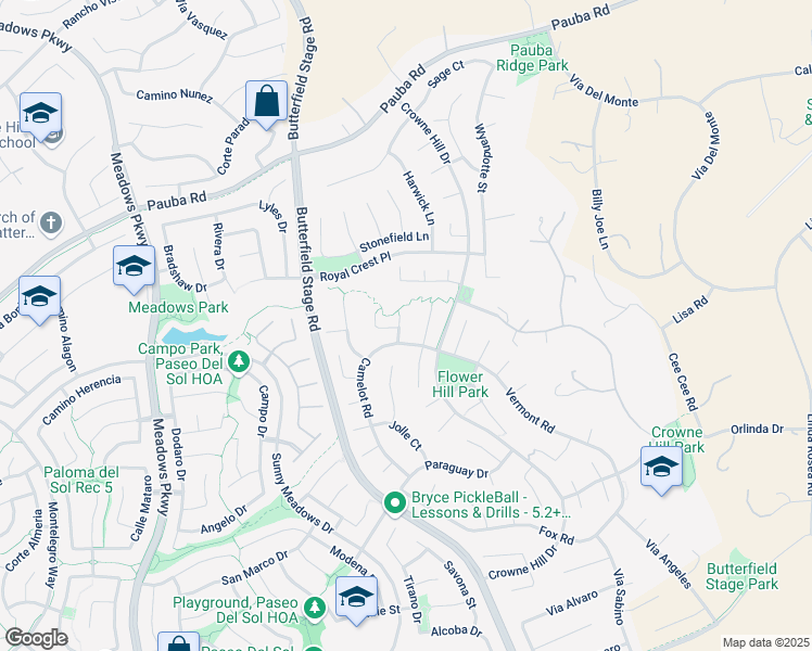 map of restaurants, bars, coffee shops, grocery stores, and more near 42548 Sparks Court in Temecula