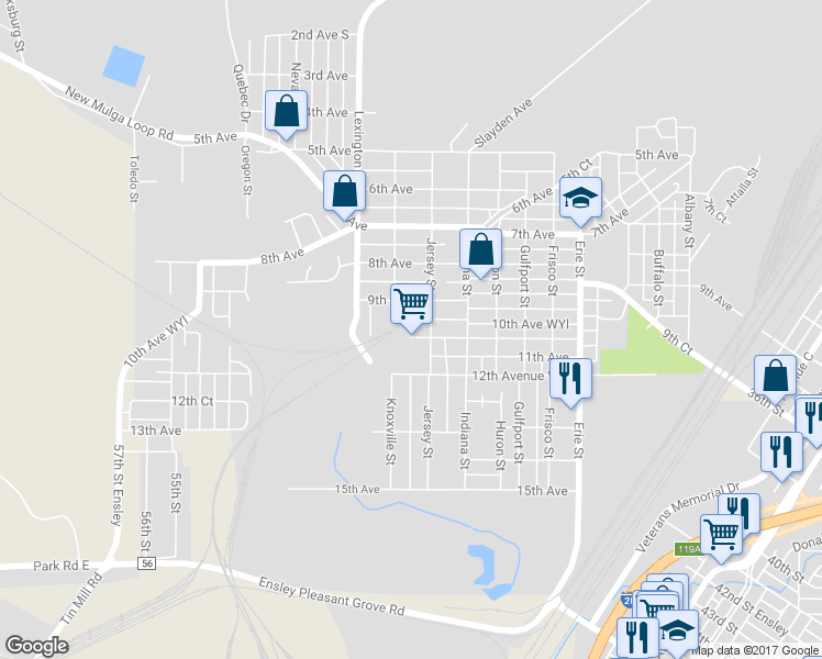 map of restaurants, bars, coffee shops, grocery stores, and more near 4610 10th Avenue WYl in Birmingham