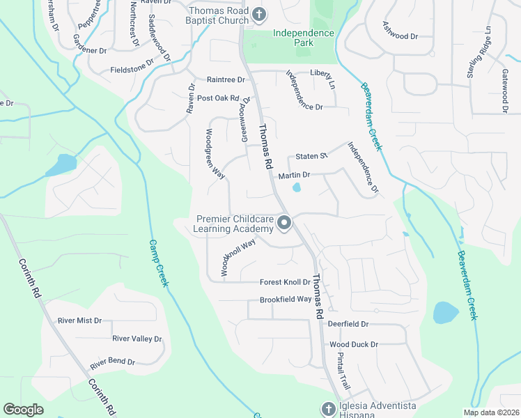 map of restaurants, bars, coffee shops, grocery stores, and more near 9269 Forest Knoll Drive in Jonesboro