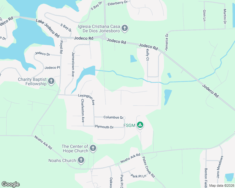 map of restaurants, bars, coffee shops, grocery stores, and more near 310 Longwood Place in Jonesboro