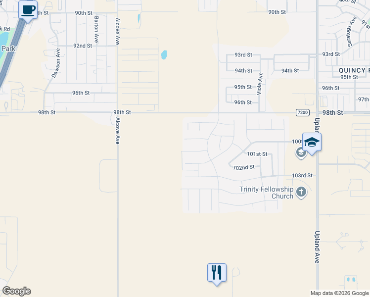 map of restaurants, bars, coffee shops, grocery stores, and more near Wausau Avenue in Lubbock
