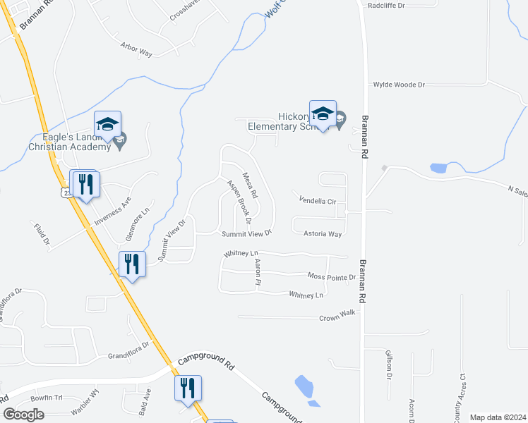 map of restaurants, bars, coffee shops, grocery stores, and more near 716 Mesa Road in McDonough