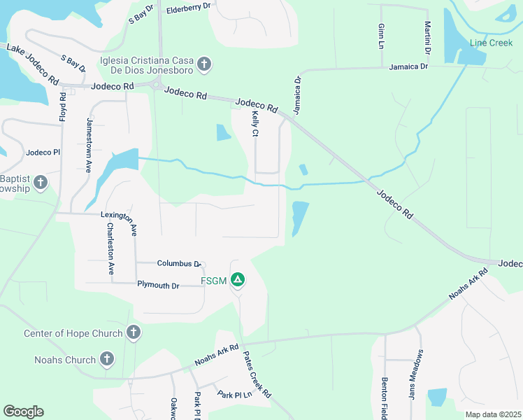 map of restaurants, bars, coffee shops, grocery stores, and more near 400 Longwood Place in Jonesboro