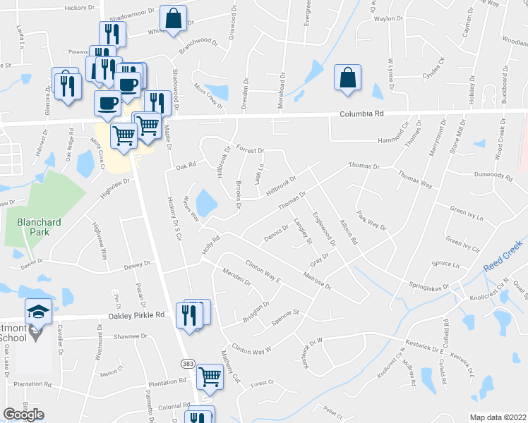 map of restaurants, bars, coffee shops, grocery stores, and more near 616 Thomas Drive in Martinez