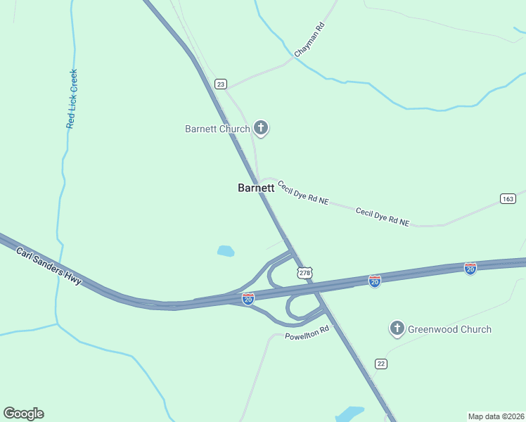 map of restaurants, bars, coffee shops, grocery stores, and more near 11525 Atlanta Highway in Norwood
