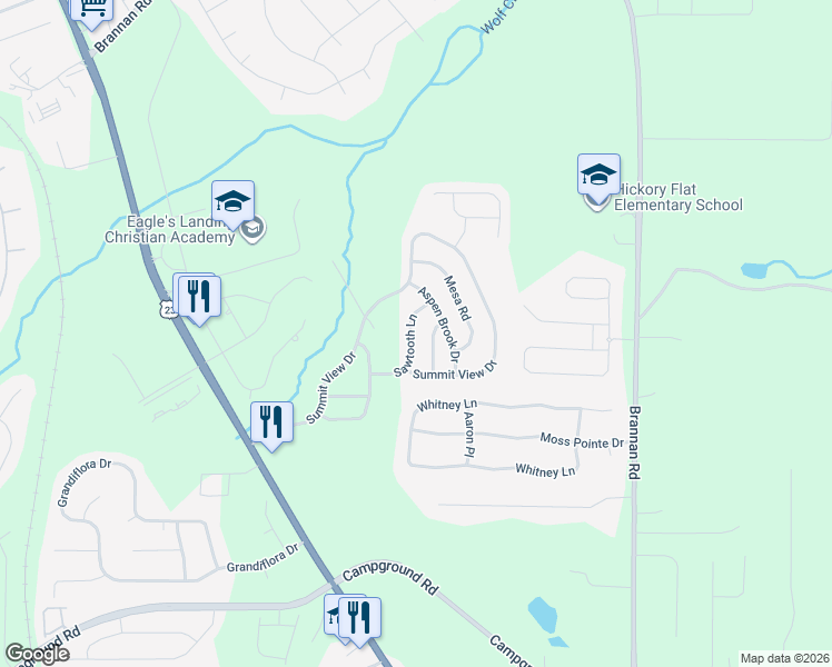 map of restaurants, bars, coffee shops, grocery stores, and more near 517 Cascade Walk in McDonough