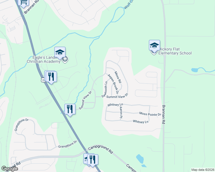 map of restaurants, bars, coffee shops, grocery stores, and more near 474 Sawtooth Lane in McDonough