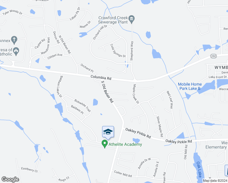 map of restaurants, bars, coffee shops, grocery stores, and more near 4687 Brookwood Lane in Grovetown