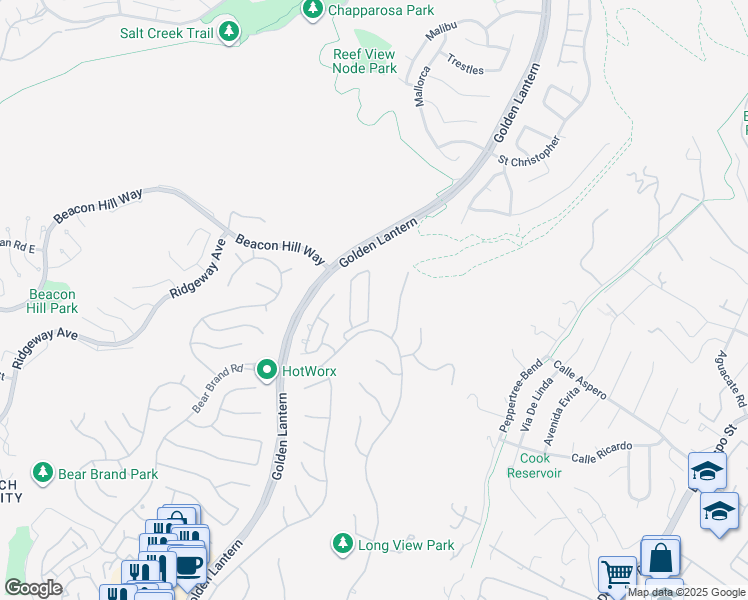 map of restaurants, bars, coffee shops, grocery stores, and more near 12 Westgate in Laguna Niguel