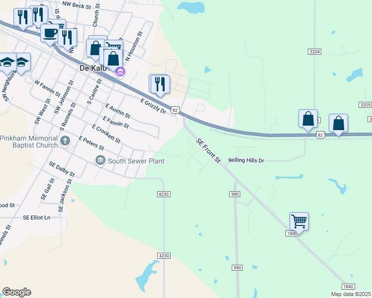 map of restaurants, bars, coffee shops, grocery stores, and more near 227-473 Oakhill Place in De Kalb