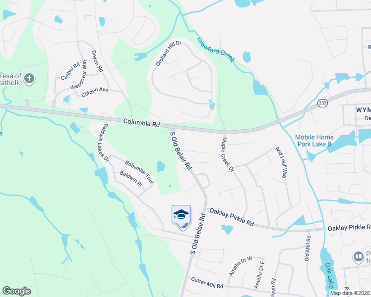 map of restaurants, bars, coffee shops, grocery stores, and more near 4680 Brookwood Lane in Grovetown