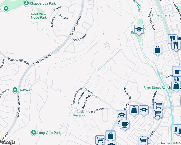 map of restaurants, bars, coffee shops, grocery stores, and more near 31681 Peppertree-Bend in San Juan Capistrano