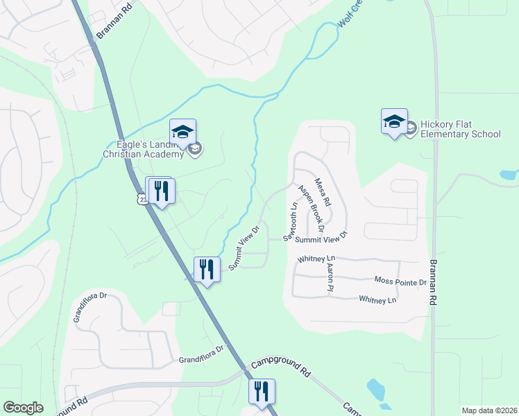 map of restaurants, bars, coffee shops, grocery stores, and more near 149 Summit View Drive in McDonough