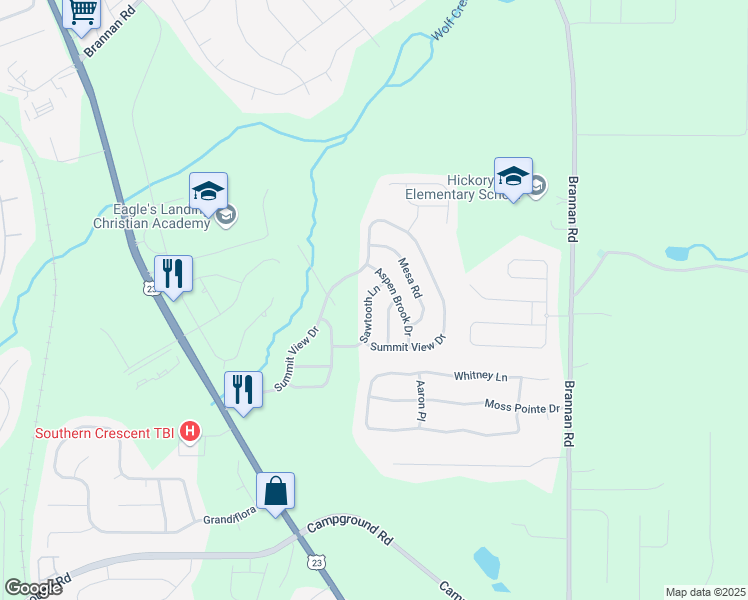 map of restaurants, bars, coffee shops, grocery stores, and more near 482 Sawtooth Lane in McDonough