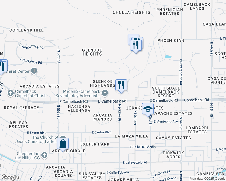 map of restaurants, bars, coffee shops, grocery stores, and more near 5943 East Elsie Avenue in Scottsdale