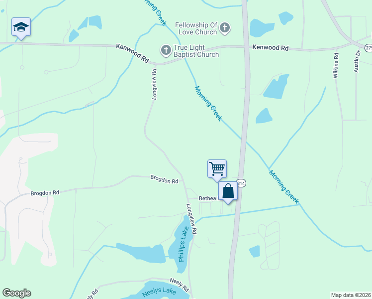 map of restaurants, bars, coffee shops, grocery stores, and more near 337 Longview Road in Fayetteville