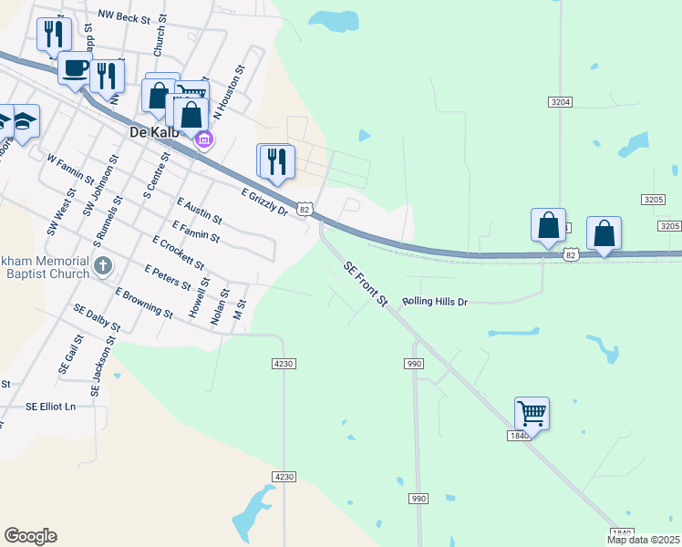 map of restaurants, bars, coffee shops, grocery stores, and more near 227-473 Oakhill Place in De Kalb