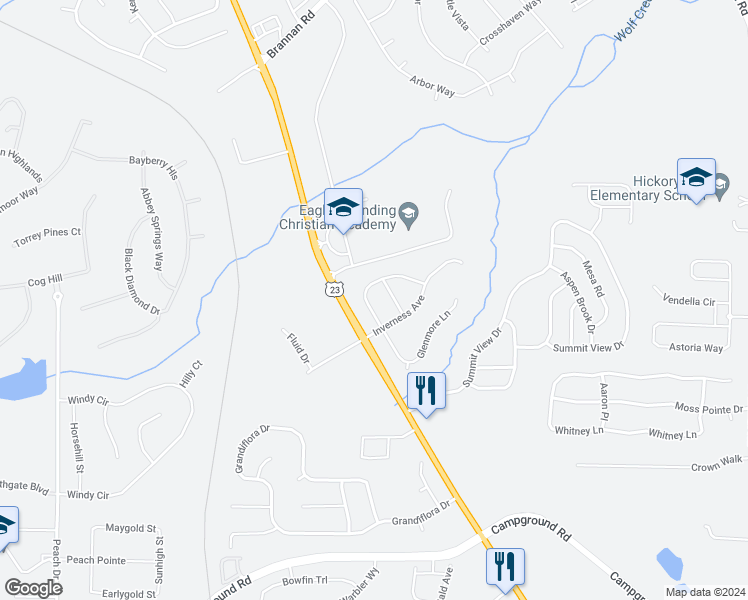 map of restaurants, bars, coffee shops, grocery stores, and more near 412 Aviemore Loop in McDonough