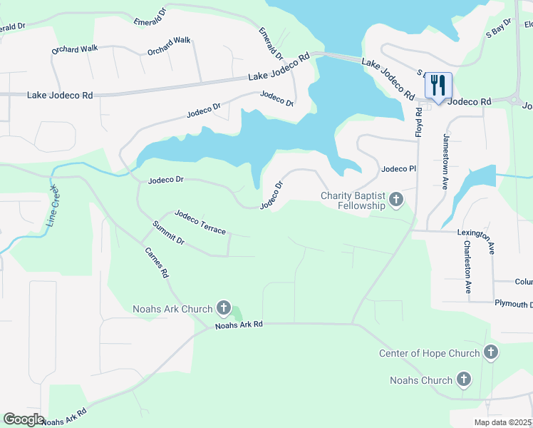 map of restaurants, bars, coffee shops, grocery stores, and more near 3025 Jodeco Drive in Jonesboro
